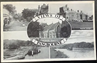 Pangbourne 1950’s High St Nautical College Weir Multi View Vintage Postcard • £3.69