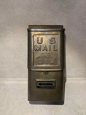 Antique 1914 US Mail Northwestern Mail Box CO. St. Louis 5.75X12X2 In.  No Key.. • $78.99