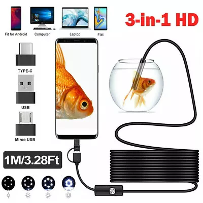 USB Type-C Endoscope Borescope Snake Inspection Camera For Android/PC/Windows • £8.99