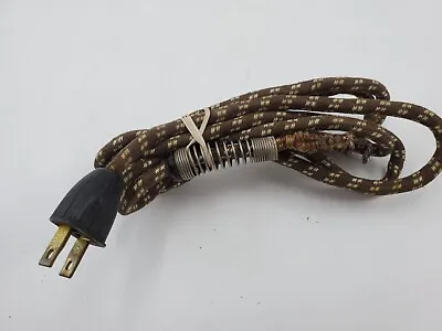 Vintage Cloth Appliance Cord Brown/White 6 Foot Bare End • $15.99