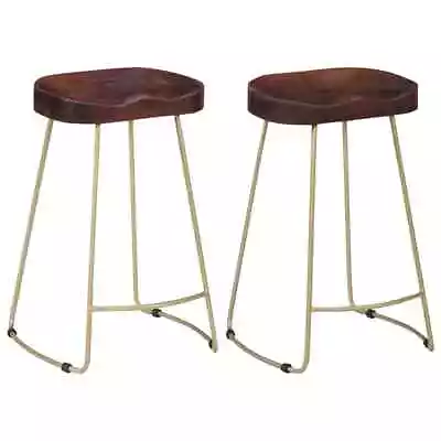 Gavin Bar Stools 2 Pcs 46x38x52  Solid  Wood U4Z6 • £136.14