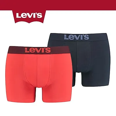 £10.99 • Buy Levis 2 Pack Solid Basic Boxer Briefs Neon Red Size XLarge XL