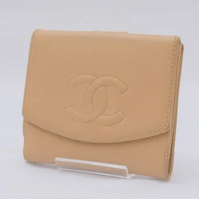 CHANEL Wallet Purse Caviar CC Leather Authentic • £135.79