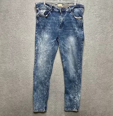 Weatherproof VTG Jeans 36x30 Mens Skinny Fit Acid Wash Distressed Denim 90s Look • $26.98