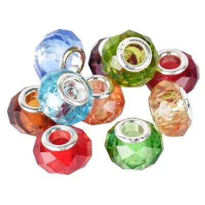 Murano Lampwork Glass Beads Big Hole Round Bead Craft Jewelry Making Charms 5Pcs • $11.03