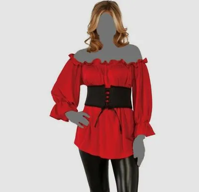 $32.16 • Buy $57 Pizazz Women's Red Renaissance Blouse Halloween Costume Size Medium