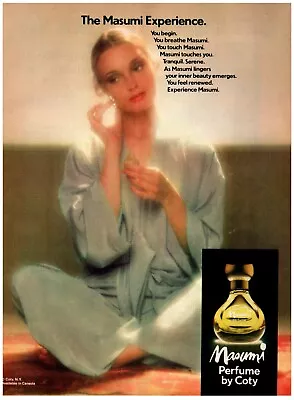 1977 Masumi Perfume By Coty Print Ad Experience Tranquil Serene 70's Sexy Woman • $11.50