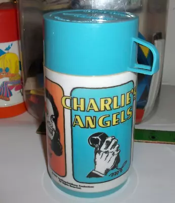 VINTAGE CHARLIE'S ANGELS`1977'Aladdin Plastic Lunchbox- Thermos-NICE- FREE SHIP • $44