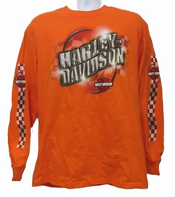 Harley Davidson  Men's Racer Special Orange T-shirt L/s [new] • $19.99