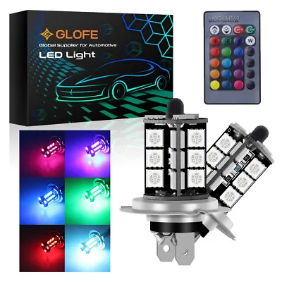 2 Pack H7 Multi-Color LED LED Bulbs Kit Fog Driving Light With Remote Control • $16.99