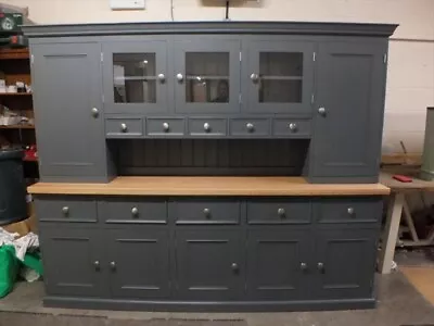 Rutland Painted Large Display Dresser (W:240cm)- F&B Downpipe Bespoke Available • £1785