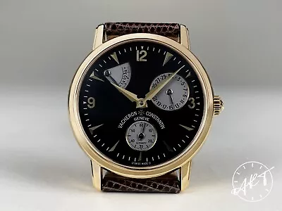 Vacheron Constantin 18K Gold Patrimony Power Reserve Black Dial Watch W/ Box • $11995