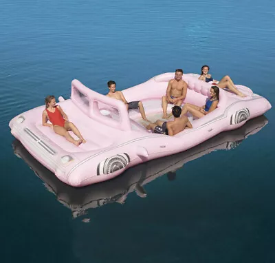 GIGANTIC Inflatable PINK LIMO Vintage Cruiser 6-person Party Float 248x126x4 NIB • $349.99