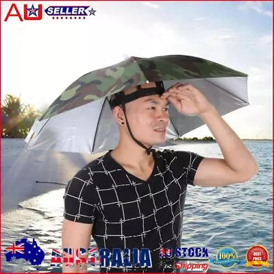 NEW Umbrella Hat Foldable Outdoor Sun Shade Waterproof Camping Headwear Cap • $9.39