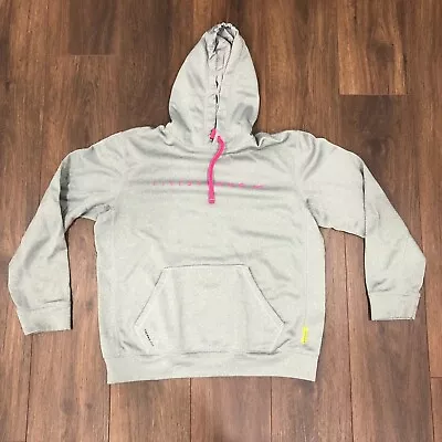 Nike Livestrong Mens Medium Sweatshirt Hoodie Pullover Gray Pink Logo Therma Fit • $19.95