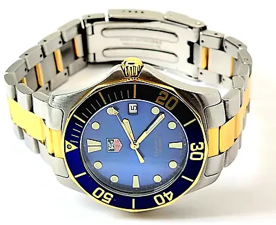 TAG HEUER AQUARACER WAB1120 Swiss Quartz Gold Tone Blue Dial Mens Watch $949 Obo • $949