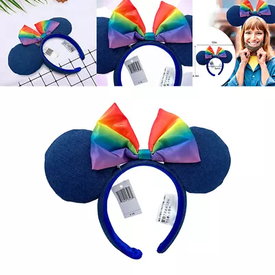 Rainbow Bow Minnie Mouse Ears Accessories Disney- Party Hairband For Women Girl • $17.22