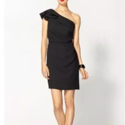 Shoshanna Stacie One Shoulder Dress Black Size 8 • $50