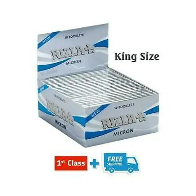 Rizla Silver King Size Slim Silver Micron Cigarette Smoking Rolling Papers • £28.21