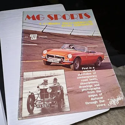 Vintage MG Sports Car Magazine Car Garage Automobile • £10