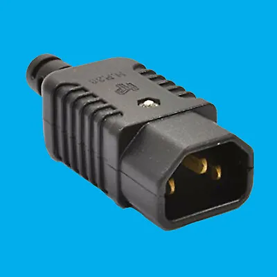3 Pin IEC Male Kettle Socket Rewireable IEC C14 Straight Plug Adapter Converter • £1.49