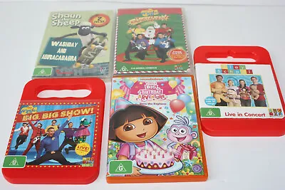 5x  DVD Kids Movies Bundle Bulk Lot Wiggles Shaun The Sheep Dora I6 • $15