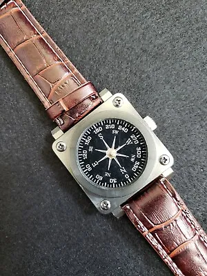 Joe Lear Surveyor Wrist Compass With Leather Band For Hiking Hunting Camping • $12.99