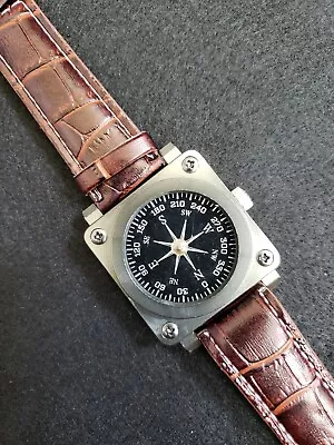 $12.99 • Buy Joe Lear Surveyor Wrist Compass With Leather Band For Hiking, Hunting, Camping