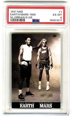 MICHAEL JORDAN & SPIKE LEE~RARE 1991 NIKE EARTH To MARS PSA-6 EX-MT NBA CARD #1 • $39.95