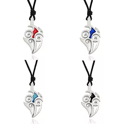 Maori Tatoo Design Silver Pewter Charm Necklace Pendant Jewelry • $9.99