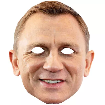 Daniel Craig James Bond Celebrity Card Face Mask Fancy Dress Party Wholesale • £79.99