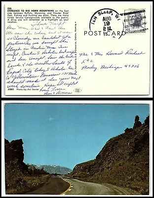 1960s US Postcard - Ten Sleep Wyoming To Morley Michigan U15 • $2.99