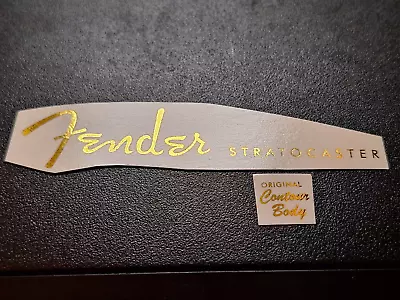 Strat Decal Headstock Solid Gold Metallic Style Ultra-hi-res NEW • $6.77