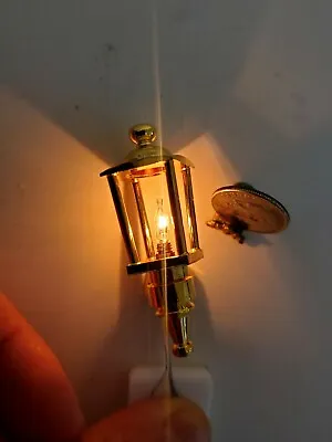 Carriage Lamp Wall Sconce Lantern 1:12 Dollhouse Miniature Brass 12v Torch Light • $19.99