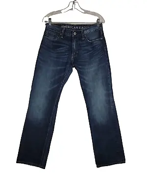 American Eagle AEO Men's Straight Jeans Size 30 X 32 Medium Wash Blue Denim • $15.85
