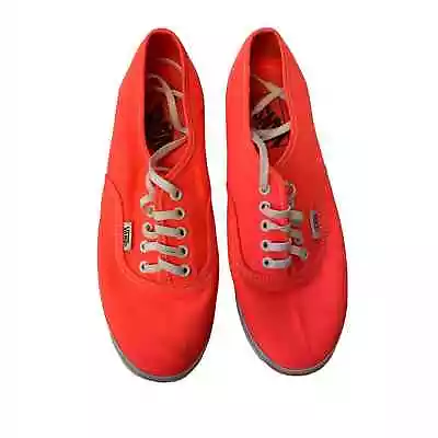 Vans Tennis Shoes Womens Lace Up Canvas Bright Neon Coral Orange Size 7  • $18