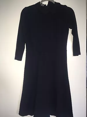£3.99 • Buy Hobbs Navy Dress Size 10. 3/4Sleeve, Woven Stripe Pattern. Collared Work Dress.