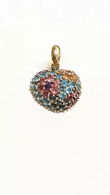 Pasquale Bruni 18K Gold Multi Gemstone Clasped Heart Pendant • $1995