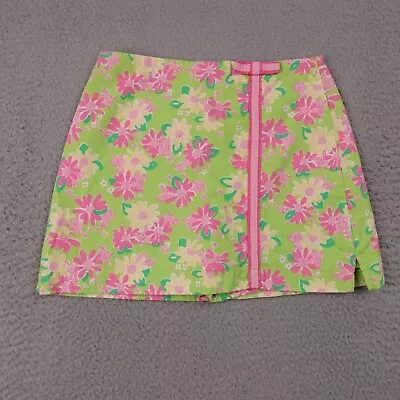 Lilly Pulitzer Girls Rhino Floral Print Skort Skirt Sz 7 White Tag Vintage • $20.51