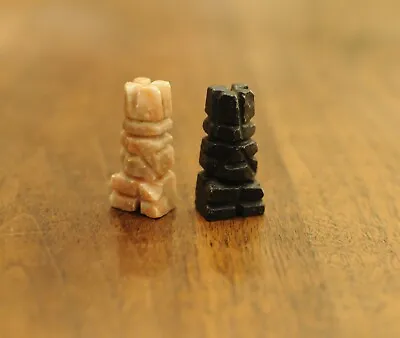 Aztec Replacement Queen Pair Chess Set Pieces Mexican Mayan Hand Carved Stone • $30