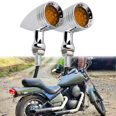 2PCS Motorcycle LED Bullet Turn Signal Blinker Light For Kawasaki Vulcan 800 900 • $23.11