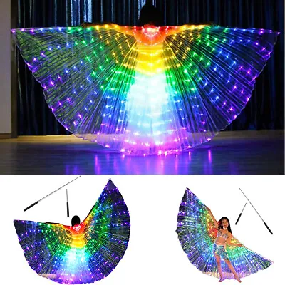 LED Butterfly Wings Fairy Pixie Light Up Wings Dress Costume Party For Kid Adult • £22.69