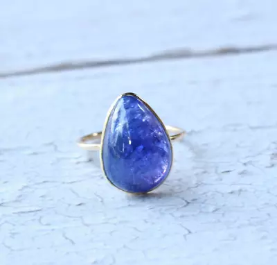 Natural Tanzanite Gemstone Ring 925 Sterling Silver Stacking Jewelry For Him • $52