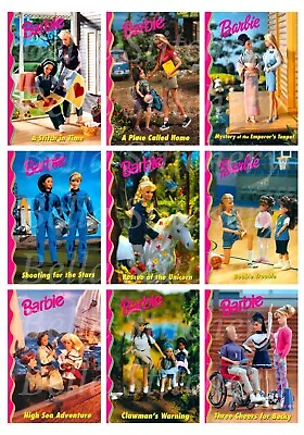 Set Of 9 - 2.5x3 Vintage Retro 1980's Barbie Book Covers #8 Cotton FABRIC Images • $14.80