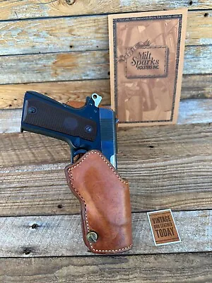Vintage Milt Sparks Idaho City Competition Holster Brown Plain Leather For 1911 • $449