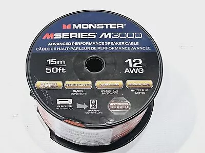 Monster XP Copper Clad Aluminum Speaker Wire Cable Spool - 15M/50ft 12AWG • $29.95