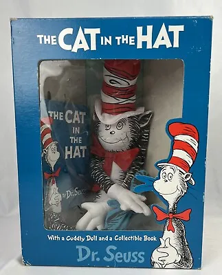 $15.95 • Buy Vtg. Dr Seuss The Cat In The Hat Cuddly Plush Doll & Collectible Book Box Set 