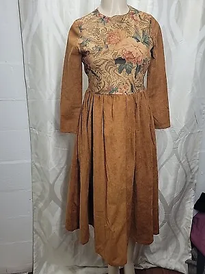 Original Vintage 70s Bohemian Floral Ultrasude Cottagecore Pleated Praire Dress • $200