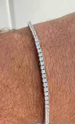 1.7Ct Lab Created 2mm Diamond Tennis Bracelet 7.5  14kW/Gold 925 Sterling Silver • $76.49