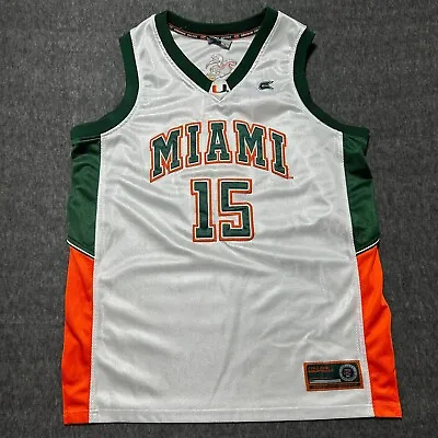 Miami Hurricanes Jersey #15 Basketball White Large Colosseum • $39.64